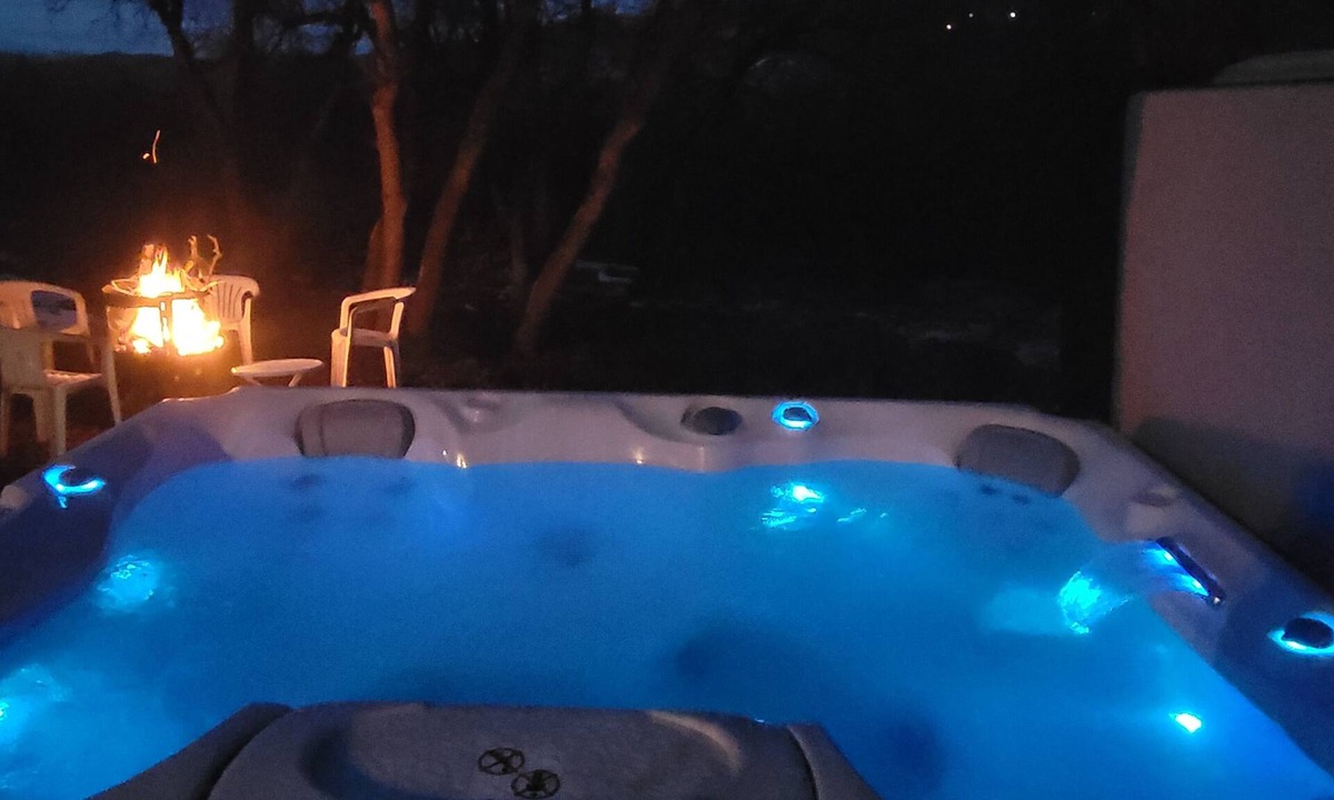 Collbran Cabin | Hot tub fun, warm up by the fire pit, after a long day of all day play!