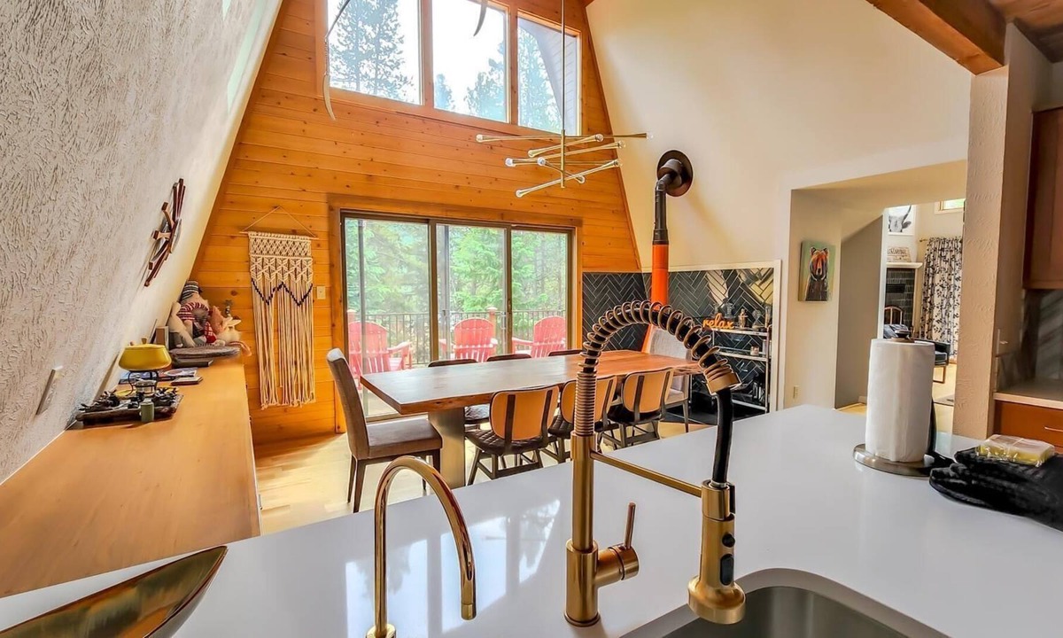 Blue River House | Mid Century Glam Chalet in the Woods with Hot Tub!