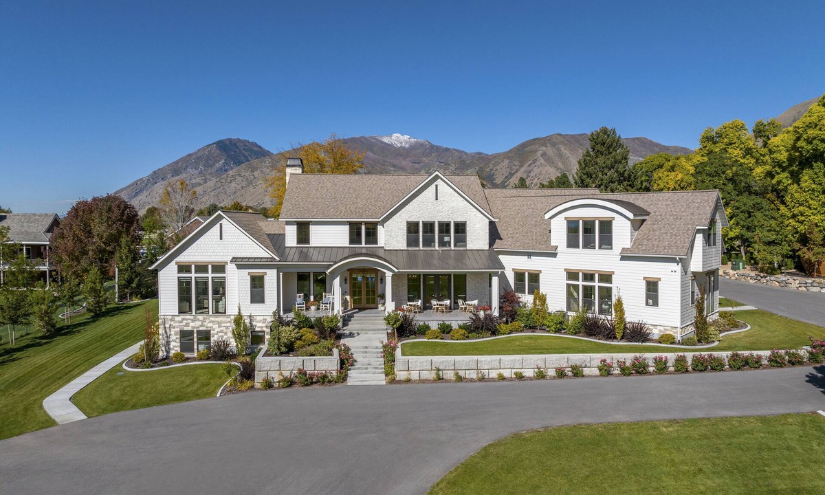 Mapleton House | New resort-style vacation property with ponds, pool, sport court and theater