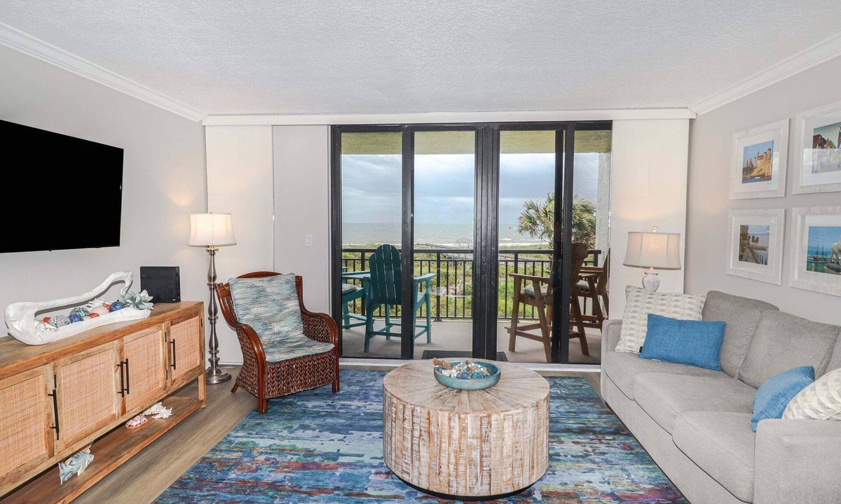 Butler Beach Condo | Stunning view from the balcony of this direct ocean front condo! Barefoot Trace 204