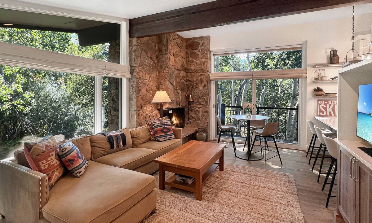 Snowmass Village Condo | Summer in Snowmass! Bright Corner Condo w/Views, 2 Balconies, Pool/HT, Parking & Trail Access