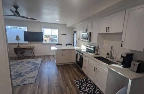 Herriman Apartment | Acadia Studio - Ground-Level Farmhouse w/Shared Hot Tub - 25 Min to SLC