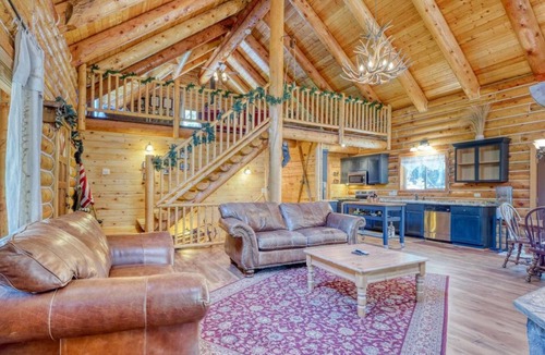Steam Engine Meadows Cabin | Authentic Log Cabin with Luxuries