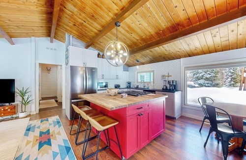 Blue River House | Dog-friendly mountain stay with a woodstove, board games, patio & W/D
