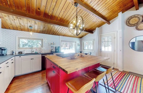 Blue River House | Dog-friendly mountain stay with a woodstove, board games, patio & W/D