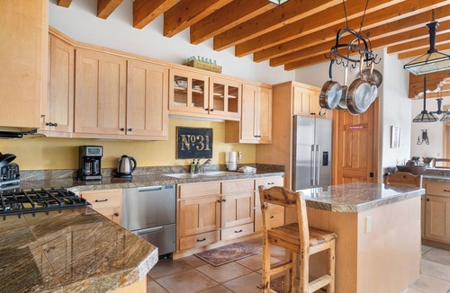 Arroyo Seco House | Luxe Adobe - 2-BR, 2-Bath townhouse, double-living rooms, cook's kitchen, cedar deck, garden