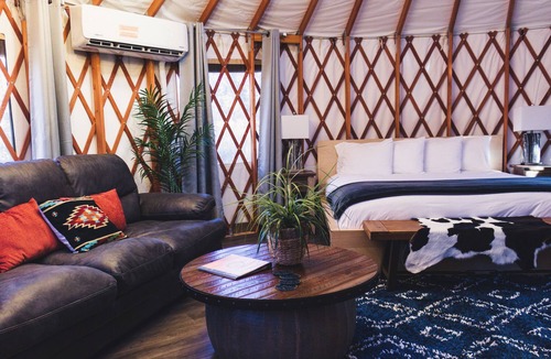 Escalante Resort | Luxury Glamping Yurt Resort Between National Parks with desert mountain views, close to hiking trails, slot canyons, off-roading and more!
