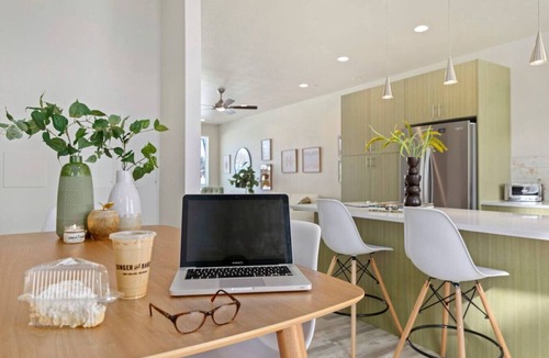 Old Town North House | Modern Townhome Fire Pit + Patio