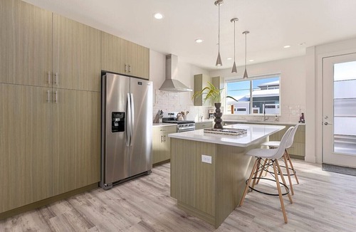 Old Town North House | Modern Townhome Fire Pit + Patio