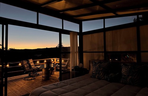Basalt Villa | Mount Good Times 3acre Mountain Top Glampsite with 270 Degree View & Glass Villa