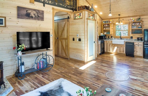 Green Valley Cottage | Private Hot Tub & Pond: Conifer Log Cabin