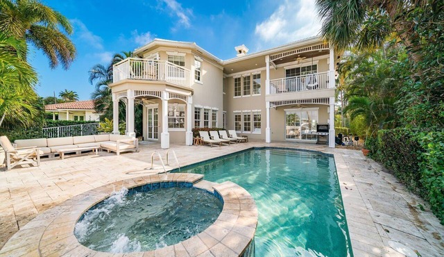 Canal-Front Retreat Pool + Hot Tub + Dock Walk to Beach | Beach Drive Estate