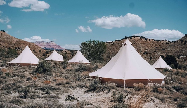 Family Tent w/Shared Bathroom - Beauty awaits you just past the red cliffs.