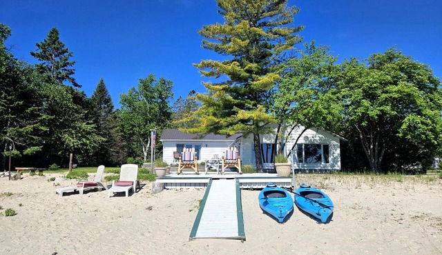 Fantastic Lakefront Beach House with Stunning Views in St. Ignace, Michigan in St. Ignace