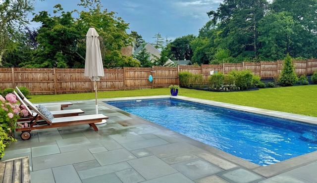 Katama home with pool and on bike path! Walk to Edgartown and South Beach! in Edgartown