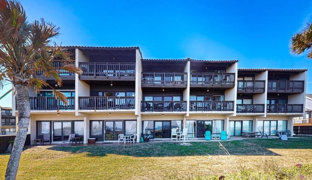 Oceanfront condo with resort amenities, beach access and pool