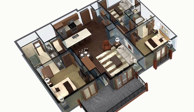 Once you check in, you never need to leave your 1300 sq feet luxury family unit.
