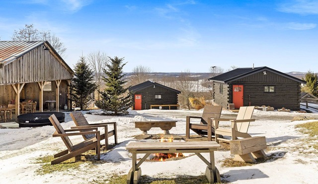 Peaceful Modern Cabins for Families w/Hot Tub, Firepit, Mountain Views & Trails in Thompson