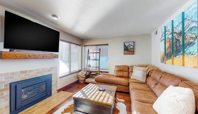 Riverfront, ground-floor condo with fireplace & fishing access - near Riverwalk