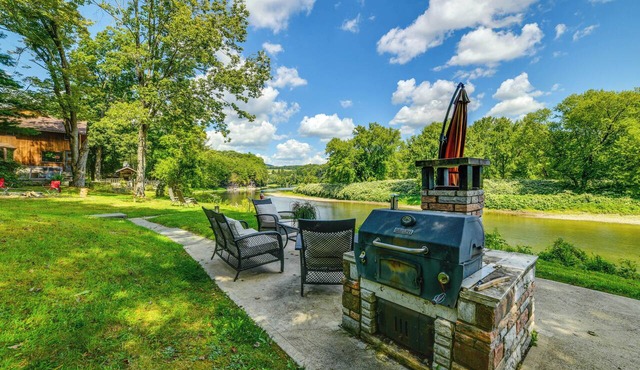 Riverfront Hallstead Cabin: Fire Pit + Fall Views! in Hallstead