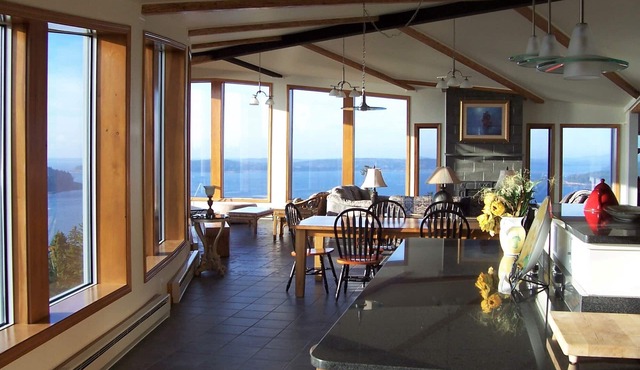 Spacious, modern, & private, with grand views from a hill-top location. in Winter Harbor