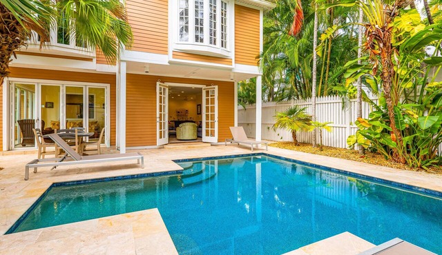 The Southernmost Comfort House — Private Pool + Waterfall | 5BR Truman Annex Estate | 28-Day Stay in Key West