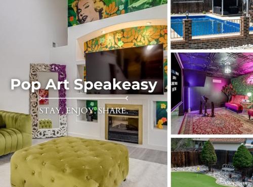 Pop Art Speakeasy Karaoke Mini Golf Hot Tub & Pool
